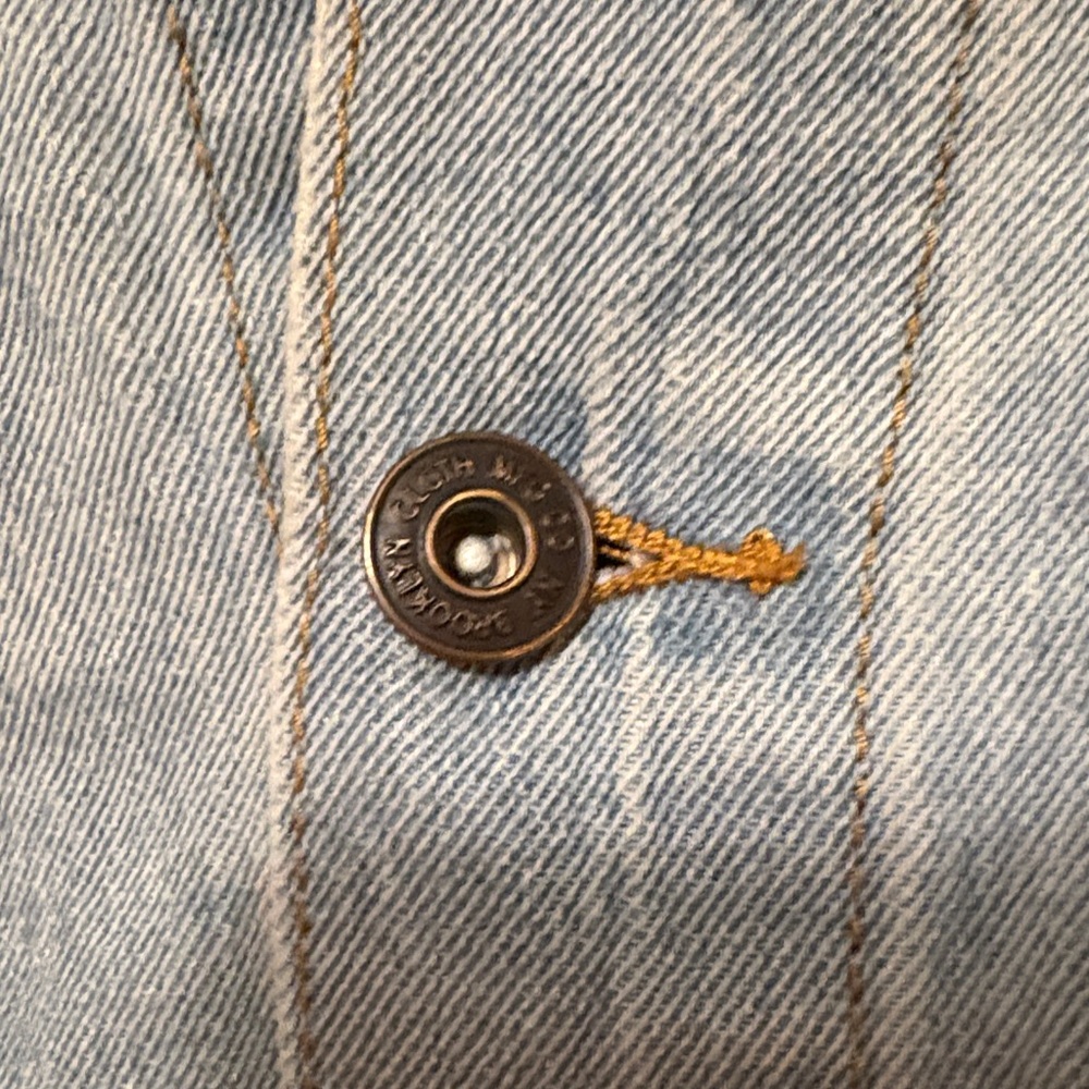 Brooklyn Cloth Light Blue Denim Jacket with Red Rose Embroidery M - Picture 5 of 9